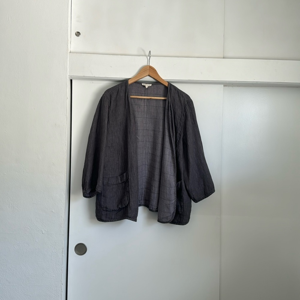 Eileen Fisher 3/4 length gray jacket